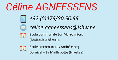 Coordonnées de la coordinatrice Céline Agneessens