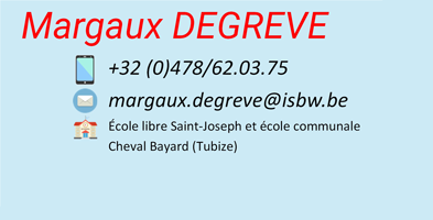 Coordonnées de la coordinatrice Margaux DEGREVE