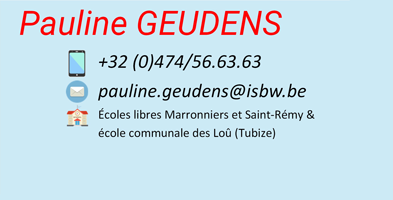 Coordonnées de la coordinatrice Pauline GEUDENS