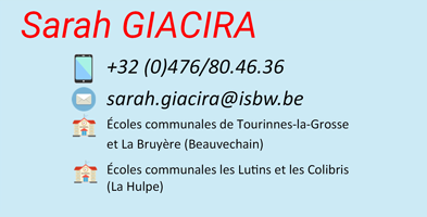 Coordonnées de la coordinatrice Sarah GIACIRA