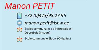 Coordonnées de la coordinatrice Manon PETIT