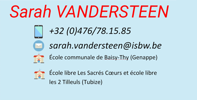 Coordonnées de la coordinatrice Sarah VANDERSTEEN